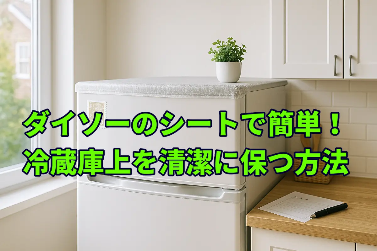 ダイソーのシートで簡単！冷蔵庫上を清潔に保つ方法