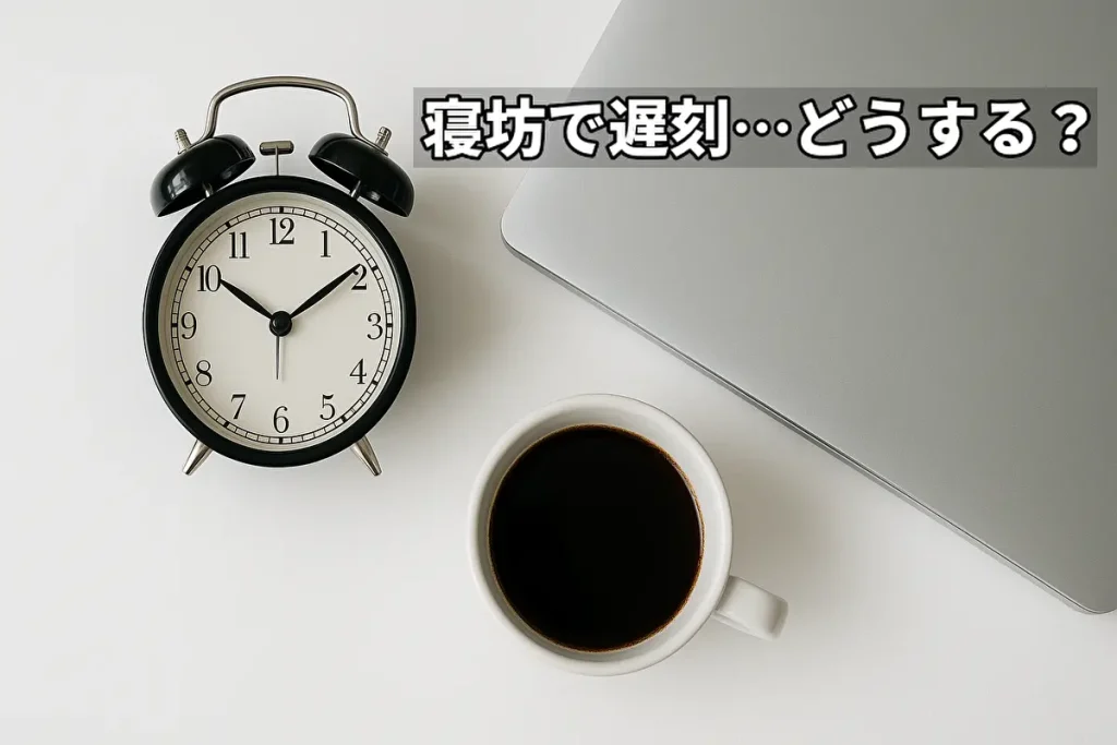 寝坊による遅刻と欠勤をテーマにした記事のアイキャッチ画像
