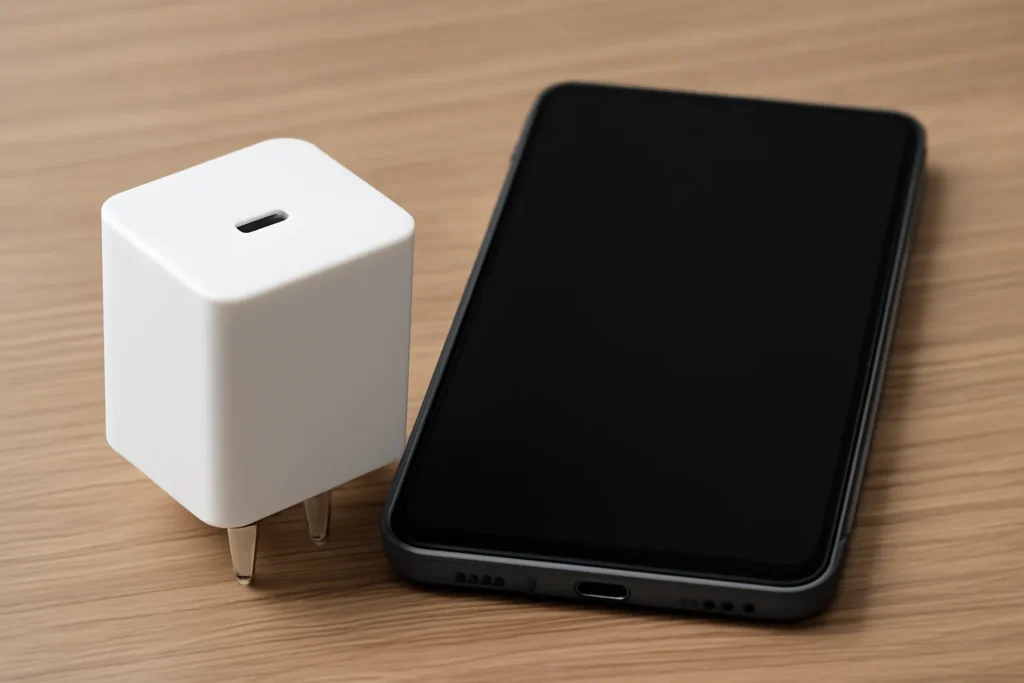 pd充電器とスマホ