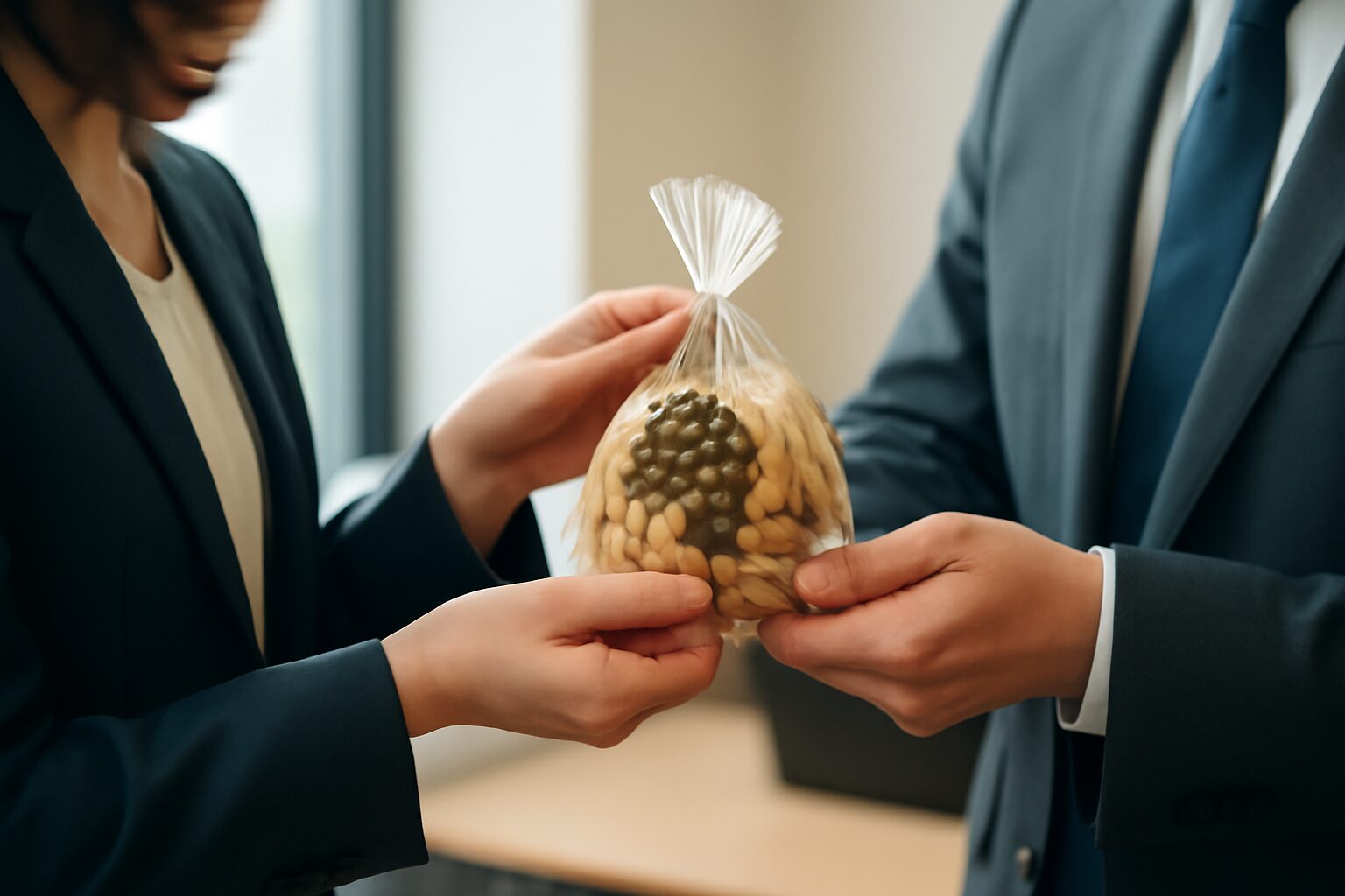 職場でお菓子を差し入れ